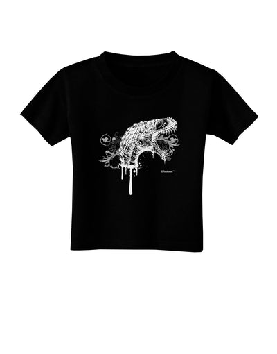 Artistic Ink Style Dinosaur Head Design Toddler T-Shirt Dark by TooLoud-Toddler T-Shirt-TooLoud-Black-2T-Davson Sales