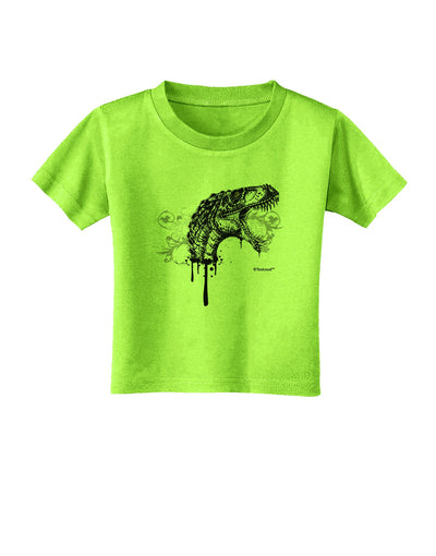 Artistic Ink Style Dinosaur Head Design Toddler T-Shirt by TooLoud-Toddler T-Shirt-TooLoud-Lime-Green-2T-Davson Sales