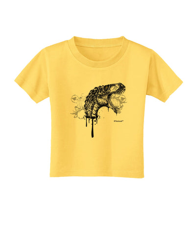 Artistic Ink Style Dinosaur Head Design Toddler T-Shirt by TooLoud-Toddler T-Shirt-TooLoud-Yellow-2T-Davson Sales