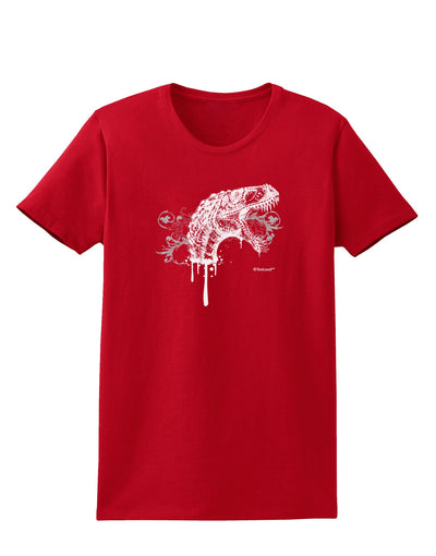 Artistic Ink Style Dinosaur Head Design Womens Dark T-Shirt by TooLoud-Womens T-Shirt-TooLoud-Red-X-Small-Davson Sales