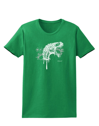 Artistic Ink Style Dinosaur Head Design Womens Dark T-Shirt by TooLoud-Womens T-Shirt-TooLoud-Kelly-Green-X-Small-Davson Sales