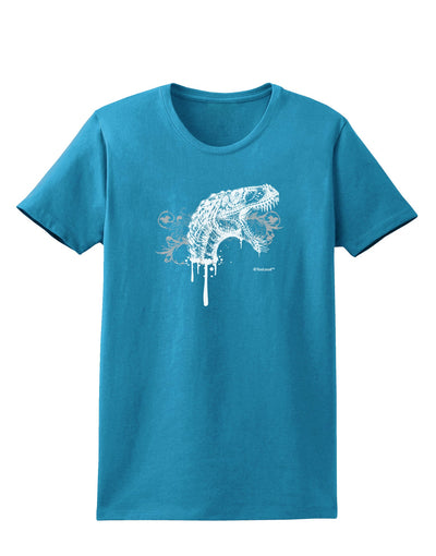 Artistic Ink Style Dinosaur Head Design Womens Dark T-Shirt by TooLoud-Womens T-Shirt-TooLoud-Turquoise-X-Small-Davson Sales