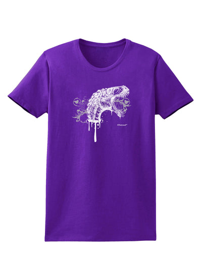 Artistic Ink Style Dinosaur Head Design Womens Dark T-Shirt by TooLoud-Womens T-Shirt-TooLoud-Purple-X-Small-Davson Sales