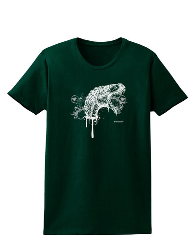 Artistic Ink Style Dinosaur Head Design Womens Dark T-Shirt by TooLoud-Womens T-Shirt-TooLoud-Forest-Green-Small-Davson Sales