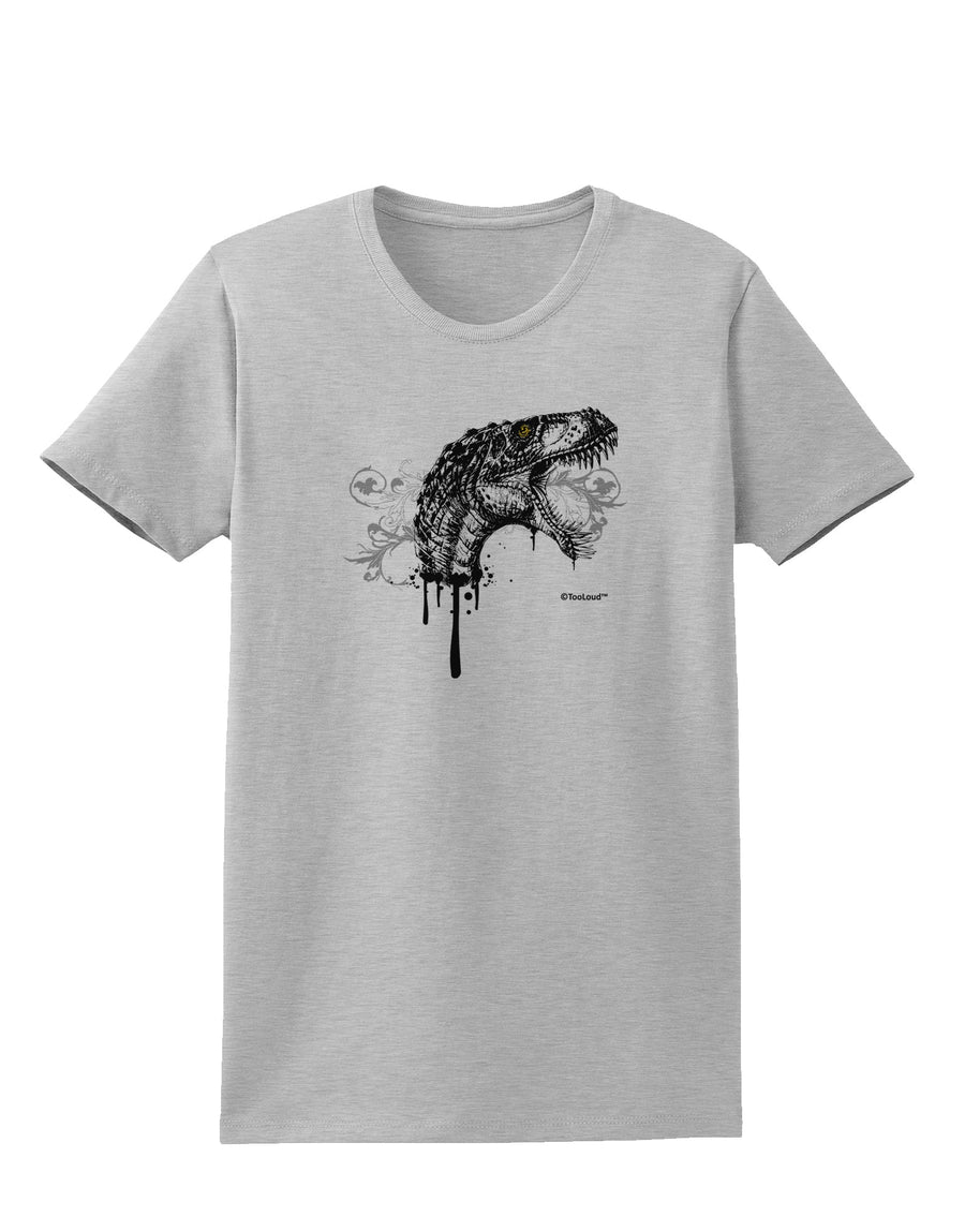 Artistic Ink Style Dinosaur Head Design Womens T-Shirt by TooLoud-Womens T-Shirt-TooLoud-White-X-Small-Davson Sales