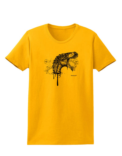 Artistic Ink Style Dinosaur Head Design Womens T-Shirt by TooLoud-Womens T-Shirt-TooLoud-Gold-X-Small-Davson Sales