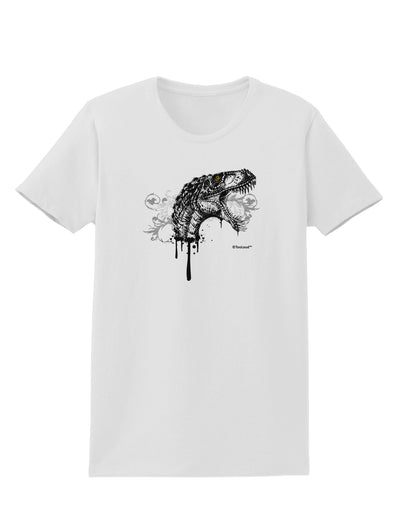 Artistic Ink Style Dinosaur Head Design Womens T-Shirt by TooLoud-Womens T-Shirt-TooLoud-White-X-Small-Davson Sales