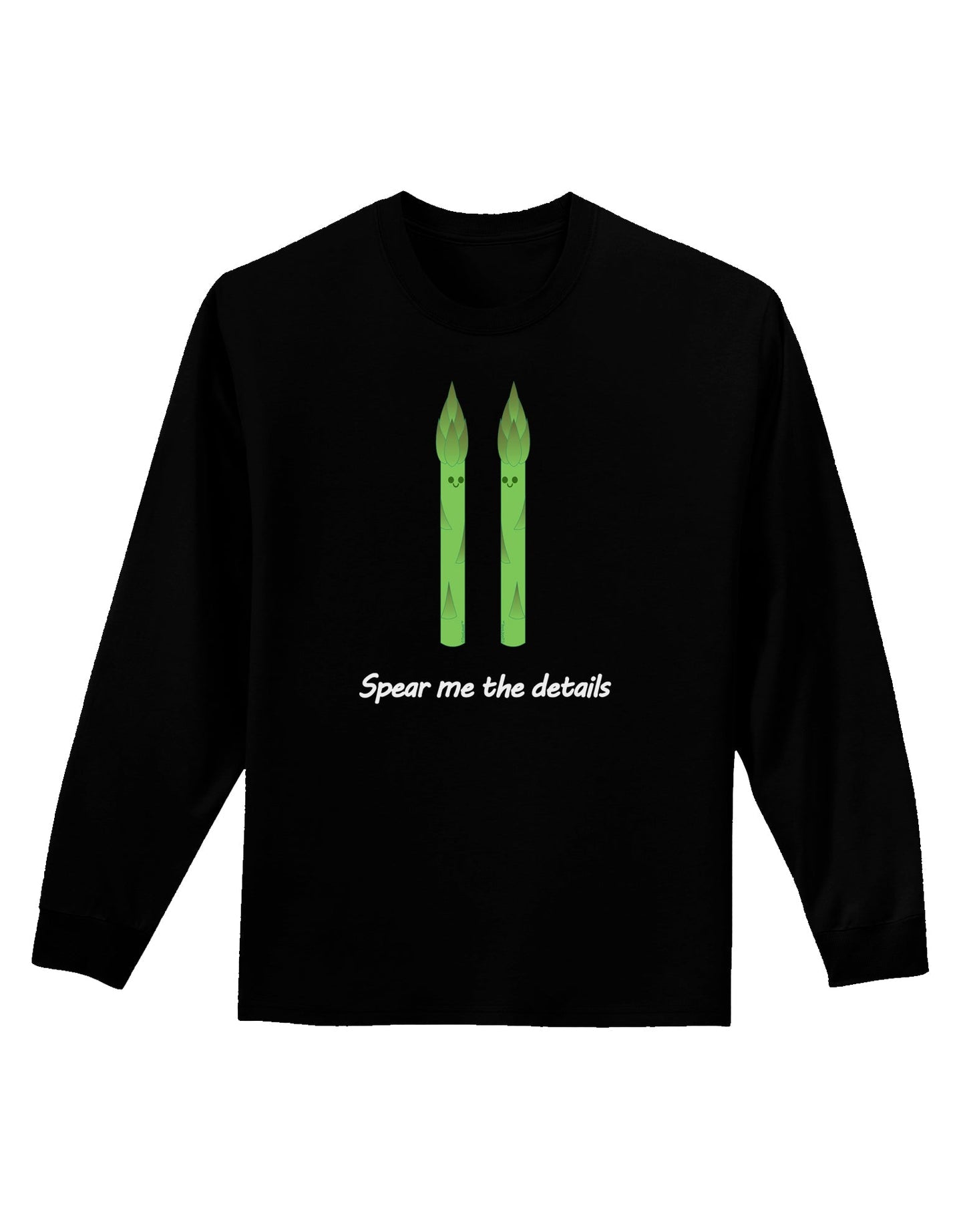 Asparagus - Spear Me the Details Adult Long Sleeve Dark T-Shirt-TooLoud-Black-Small-Davson Sales