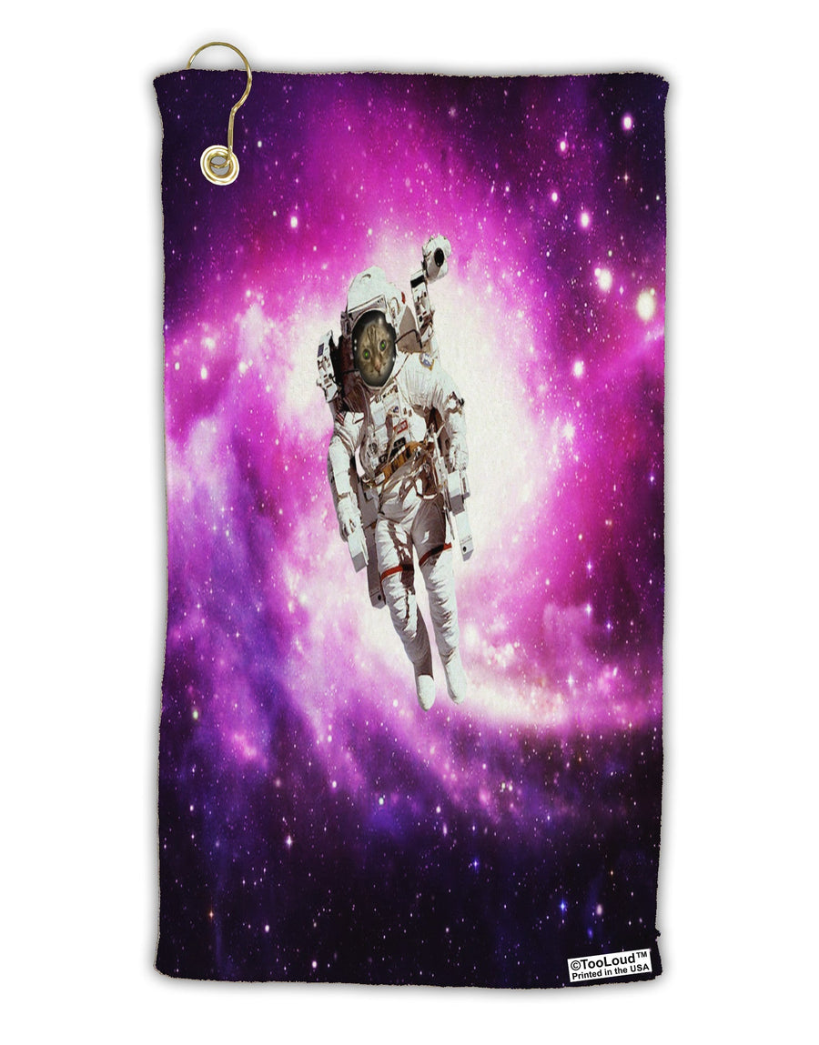 Astronaut Cat AOP Micro Terry Gromet Golf Towel 15 x 22 Inch All Over Print-Golf Towel-TooLoud-White-Davson Sales