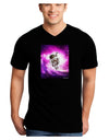 Astronaut Cat Adult Dark V-Neck T-Shirt-TooLoud-Black-Small-Davson Sales
