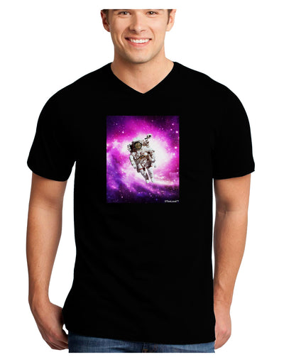 Astronaut Cat Adult Dark V-Neck T-Shirt-TooLoud-Black-Small-Davson Sales