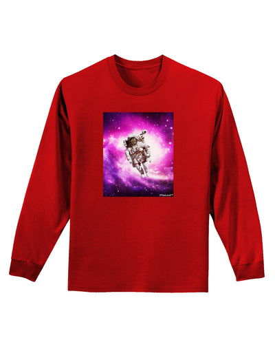 Astronaut Cat Adult Long Sleeve Dark T-Shirt-TooLoud-Red-Small-Davson Sales