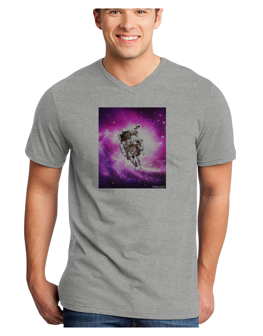 Astronaut Cat Adult V-Neck T-shirt-Mens V-Neck T-Shirt-TooLoud-White-Small-Davson Sales