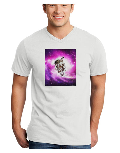 Astronaut Cat Adult V-Neck T-shirt-Mens V-Neck T-Shirt-TooLoud-White-Small-Davson Sales