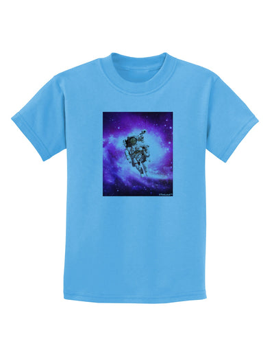 Astronaut Cat Childrens T-Shirt-Childrens T-Shirt-TooLoud-Aquatic-Blue-X-Small-Davson Sales