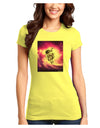 Astronaut Cat Juniors Petite T-Shirt-T-Shirts Juniors Tops-TooLoud-Yellow-Juniors Fitted X-Small-Davson Sales