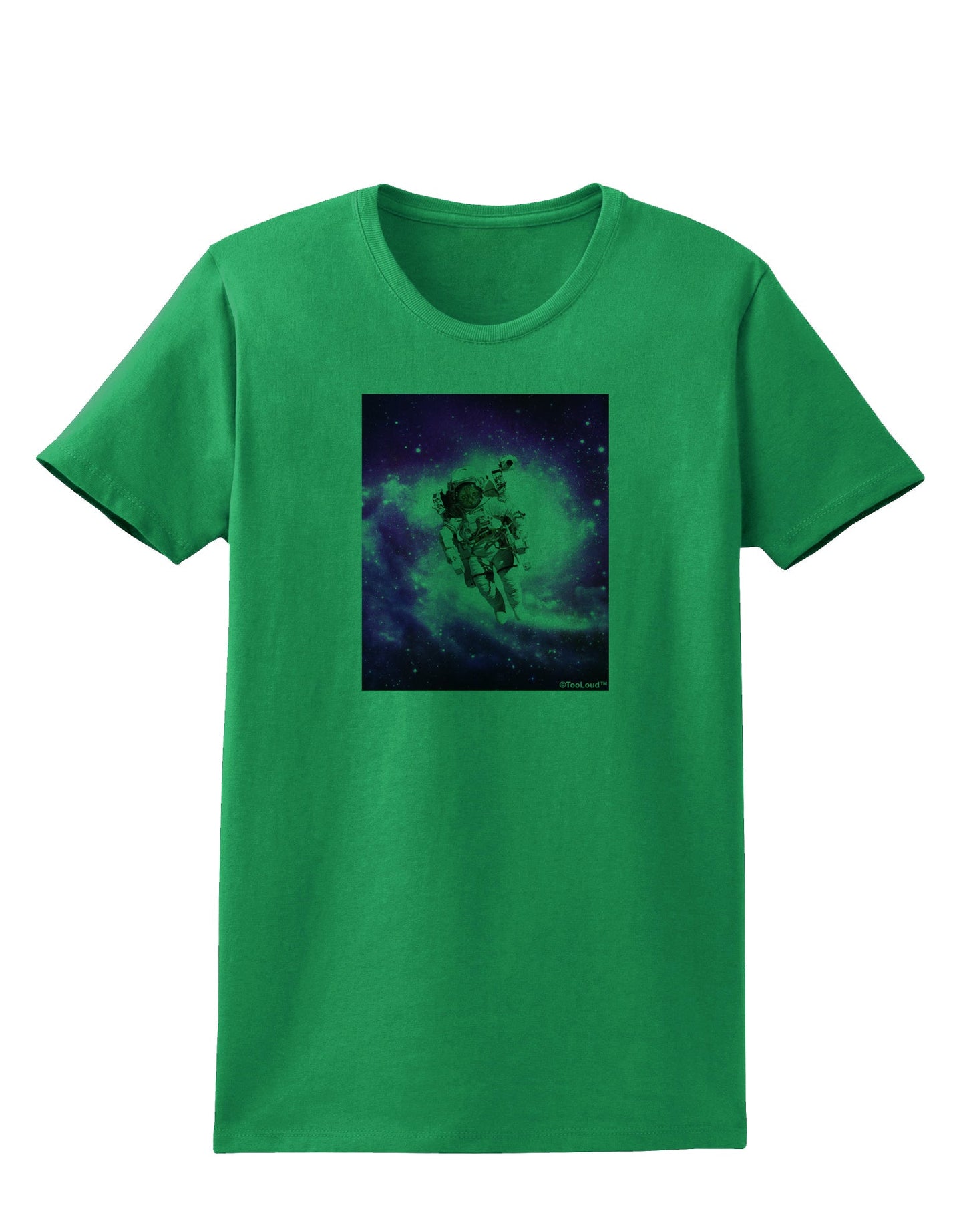 Astronaut Cat Womens T-Shirt-Womens T-Shirt-TooLoud-Kelly-Green-X-Small-Davson Sales