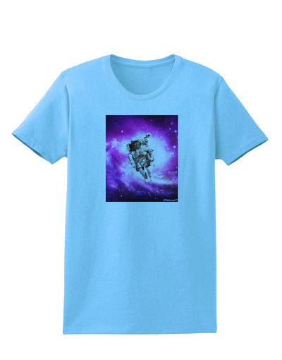 Astronaut Cat Womens T-Shirt-Womens T-Shirt-TooLoud-Aquatic-Blue-X-Small-Davson Sales