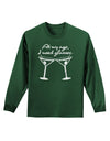 At My Age I Need Glasses - Martini Distressed Adult Long Sleeve Dark T-Shirt by TooLoud-TooLoud-Dark-Green-Small-Davson Sales