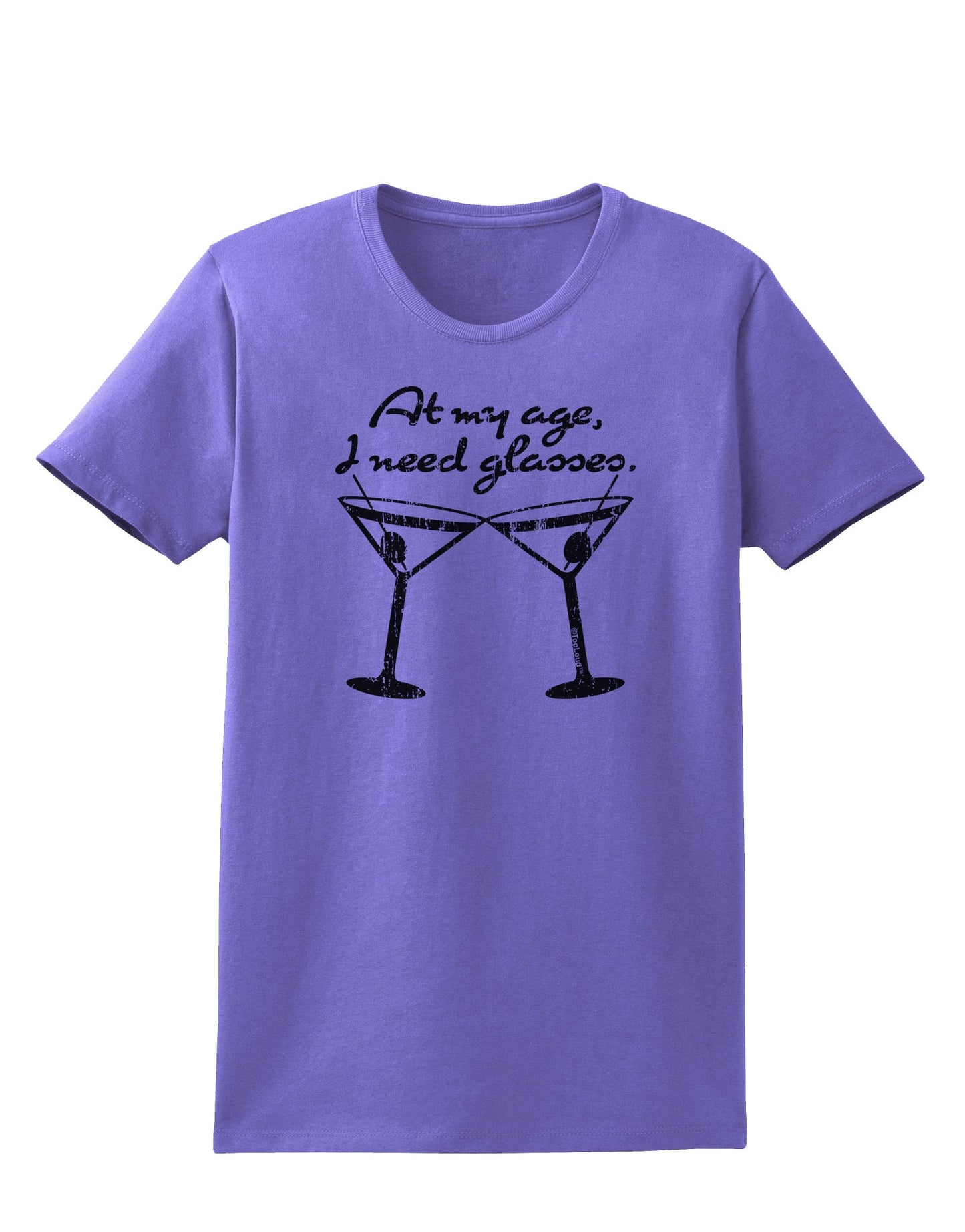 At My Age I Need Glasses - Martini Distressed Womens T-Shirt by TooLoud-Womens T-Shirt-TooLoud-Violet-X-Small-Davson Sales