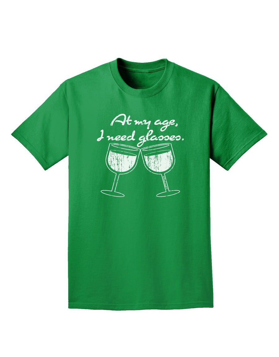 At My Age I Need Glasses - Wine Distressed Adult Dark T-Shirt by TooLoud-Mens T-Shirt-TooLoud-Purple-Small-Davson Sales