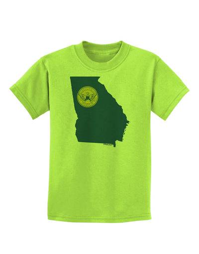 Atlanta Georgia Flag Childrens T-Shirt-Childrens T-Shirt-TooLoud-Lime-Green-X-Large-Davson Sales