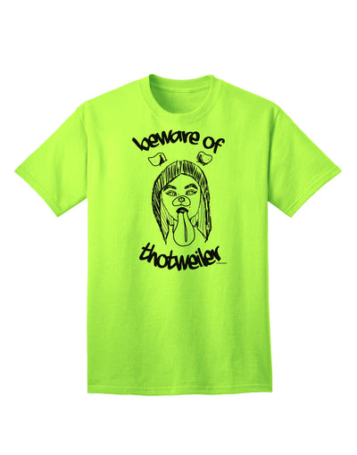 Attention: Exquisite Beware of Thotweiler Adult T-Shirt by TooLoud-Mens T-shirts-TooLoud-Neon-Green-Small-Davson Sales