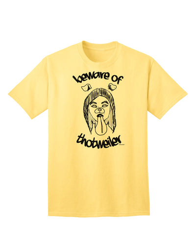 Attention: Exquisite Beware of Thotweiler Adult T-Shirt by TooLoud-Mens T-shirts-TooLoud-Yellow-Small-Davson Sales