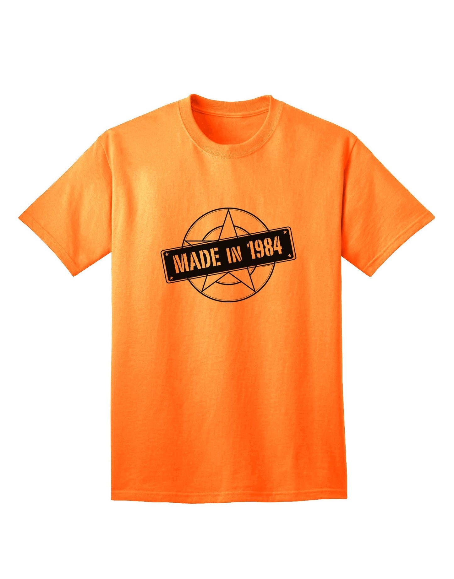 Authentic 1984 Vintage-Inspired Adult T-Shirt - Proudly Made in Your Birth Year-Mens T-shirts-TooLoud-Neon-Orange-Small-Davson Sales