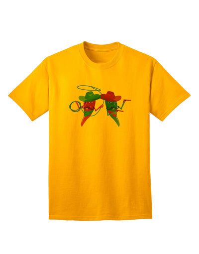 Authentic Cowboy Chili Peppers Adult T-Shirt - Premium Quality-Mens T-shirts-TooLoud-Gold-Small-Davson Sales