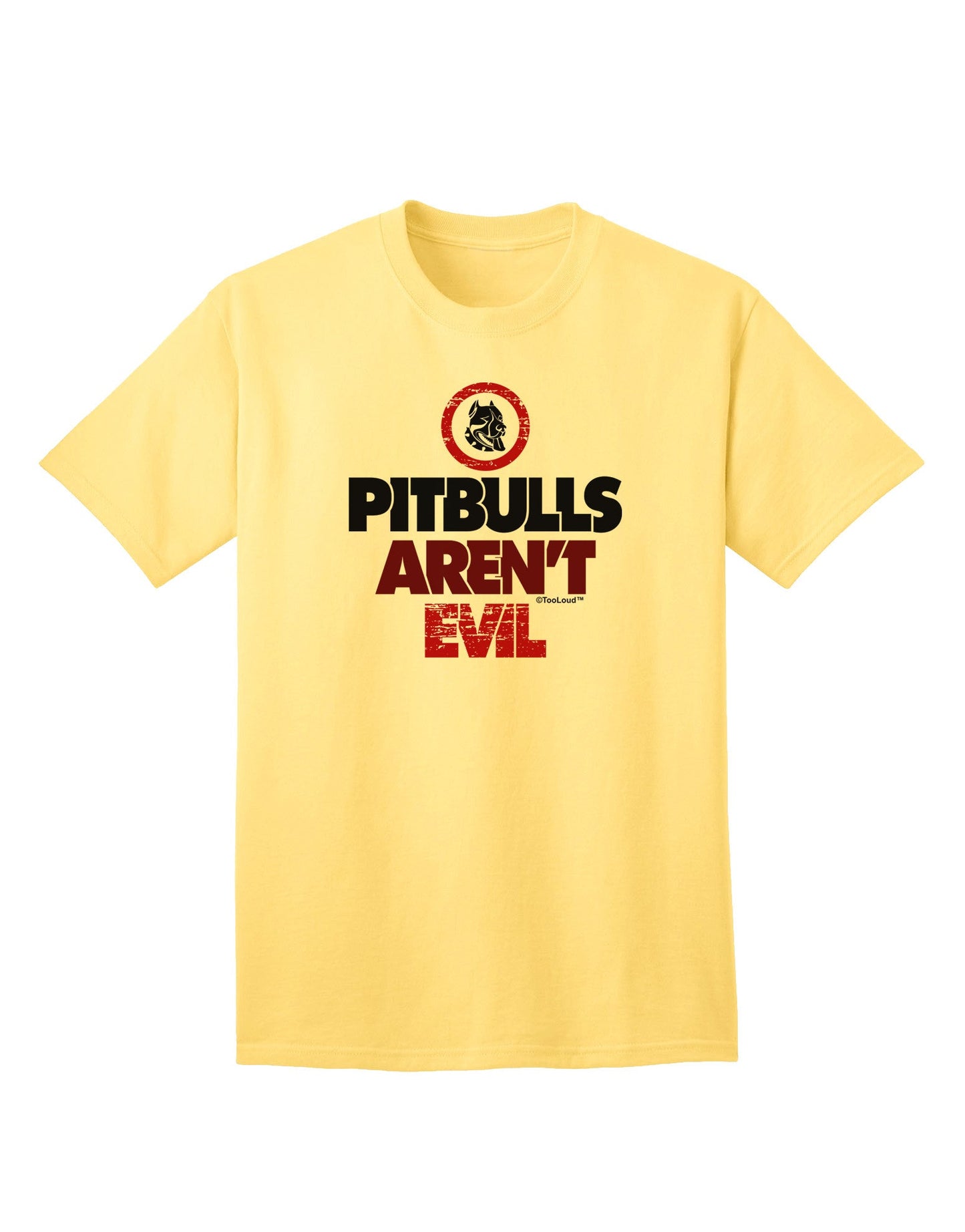 Authentic Distressed 'Pitbulls Aren't Evil' Adult T-Shirt Collection-Mens T-shirts-TooLoud-Yellow-Small-Davson Sales