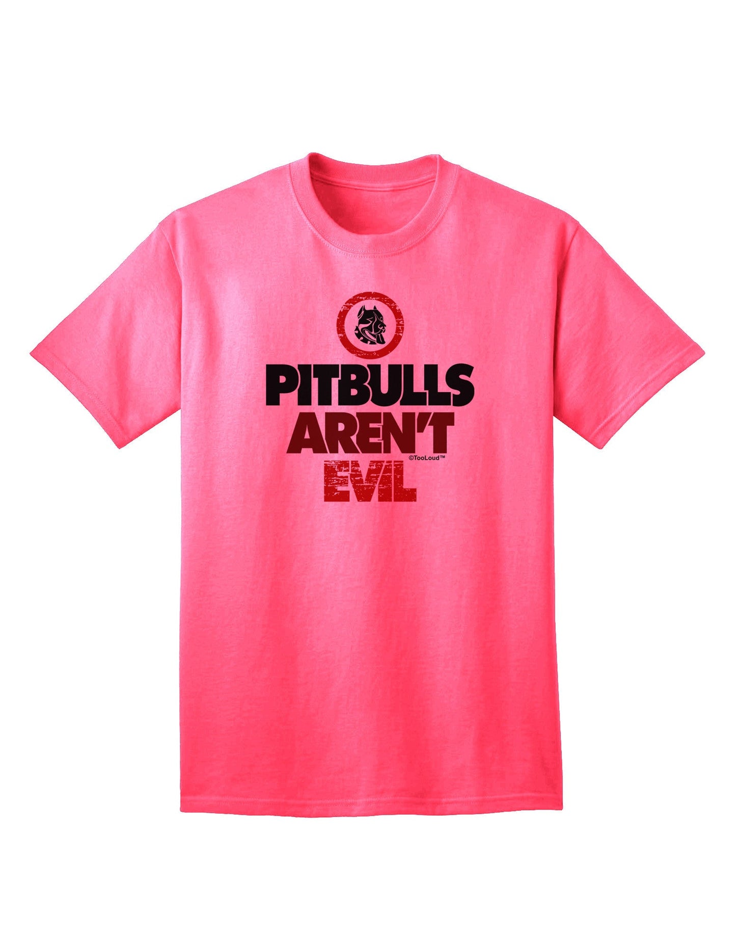 Authentic Distressed 'Pitbulls Aren't Evil' Adult T-Shirt Collection-Mens T-shirts-TooLoud-Neon-Pink-Small-Davson Sales