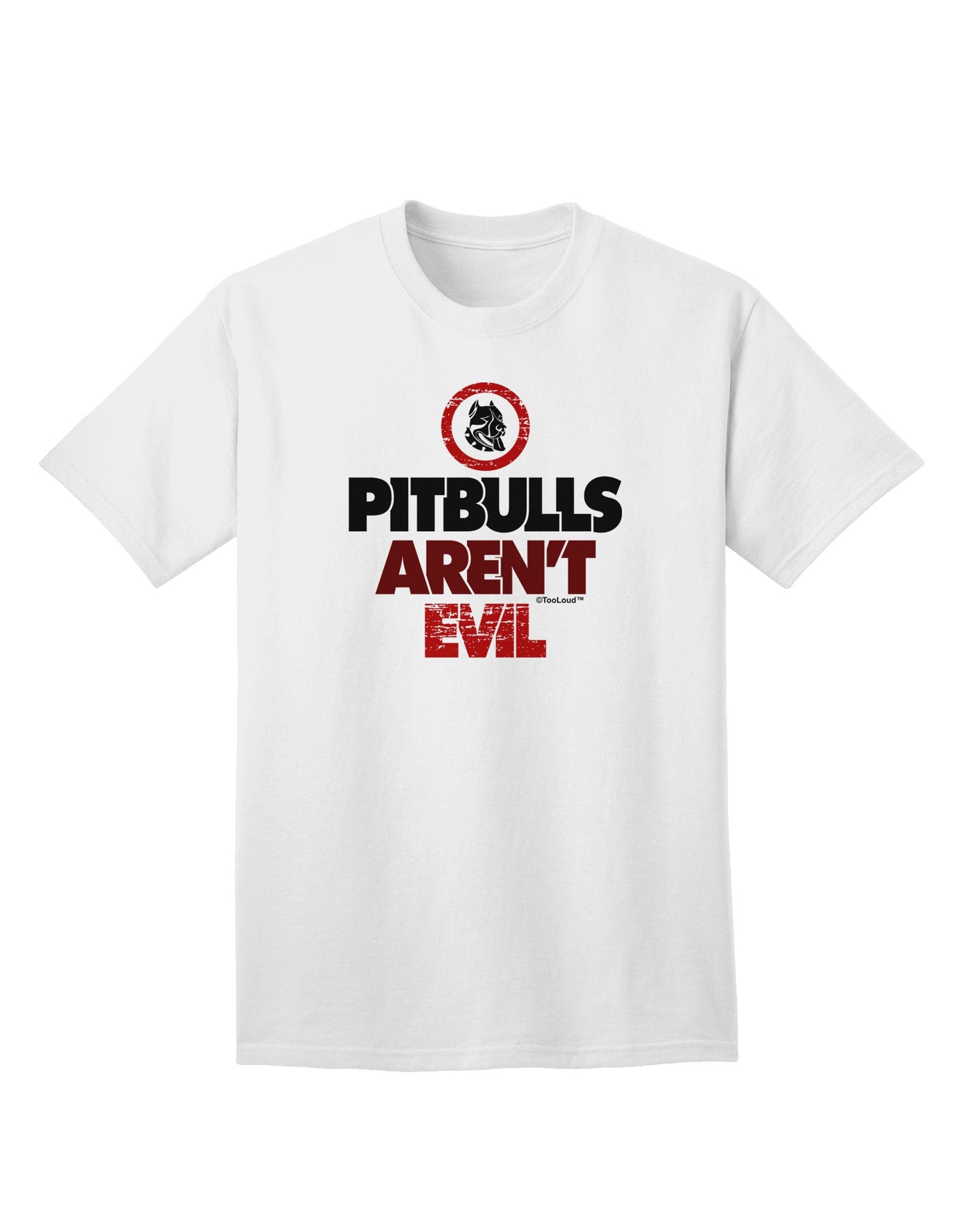 Authentic Distressed 'Pitbulls Aren't Evil' Adult T-Shirt Collection-Mens T-shirts-TooLoud-White-Small-Davson Sales