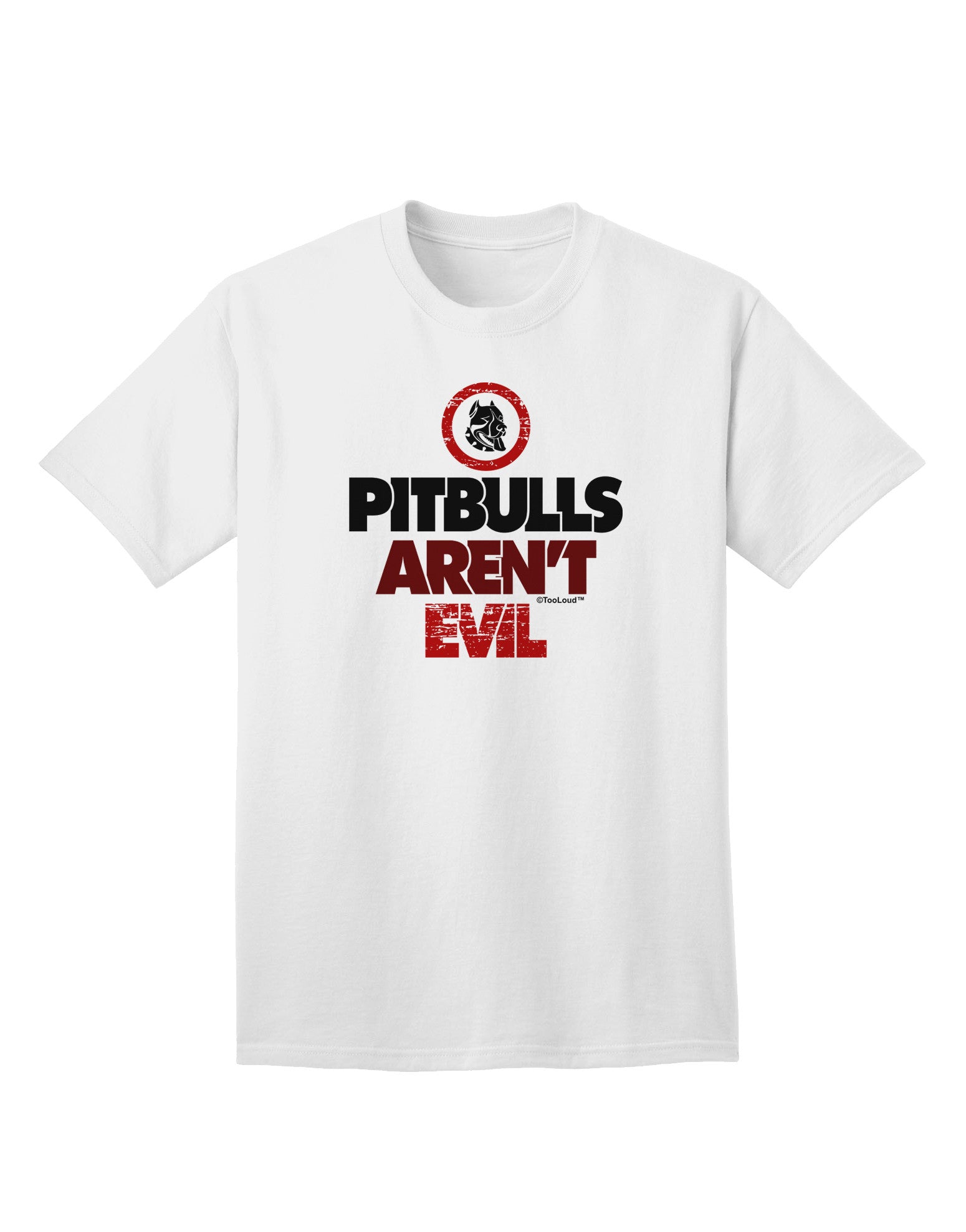 Authentic Distressed 'Pitbulls Aren't Evil' Adult T-Shirt Collection-Mens T-shirts-TooLoud-White-Small-Davson Sales