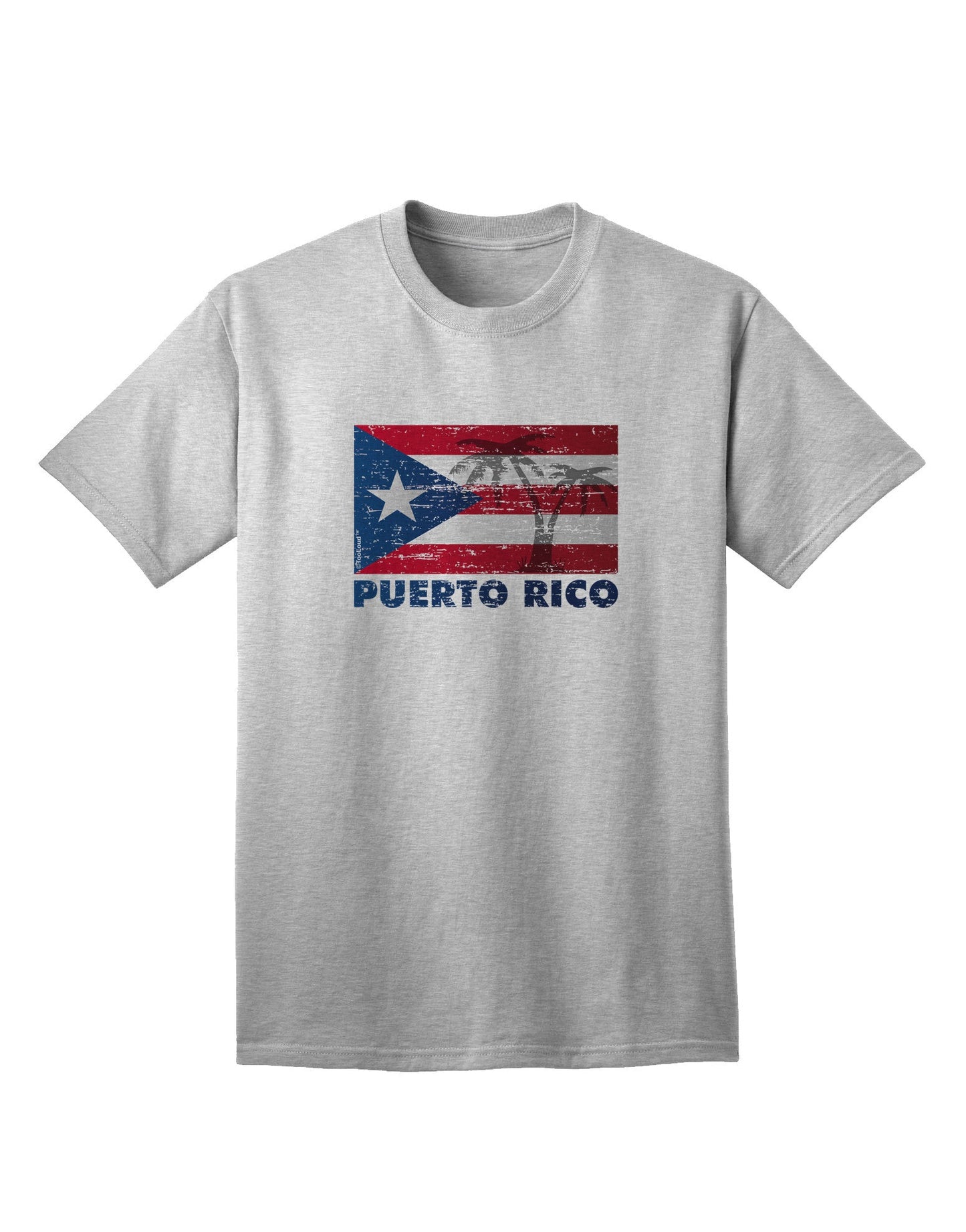 Authentic Distressed Puerto Rico Flag - Premium Adult T-Shirt Collection-Mens T-shirts-TooLoud-AshGray-Small-Davson Sales