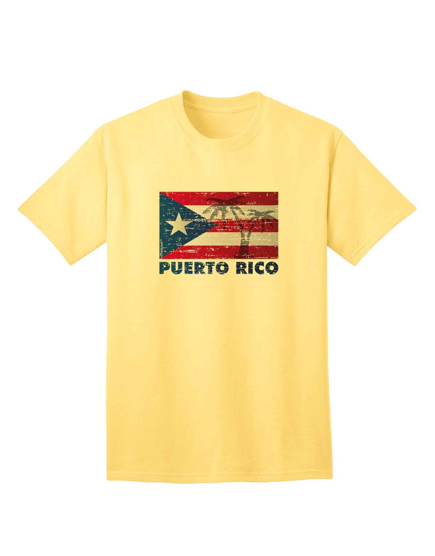 Authentic Distressed Puerto Rico Flag - Premium Adult T-Shirt Collection-Mens T-shirts-TooLoud-Yellow-Small-Davson Sales