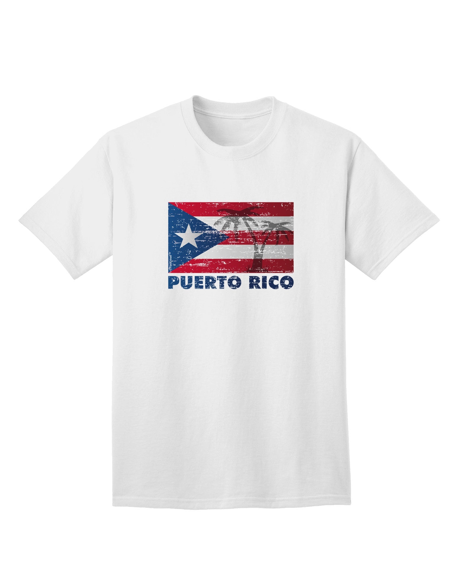 Authentic Distressed Puerto Rico Flag - Premium Adult T-Shirt Collection-Mens T-shirts-TooLoud-White-Small-Davson Sales