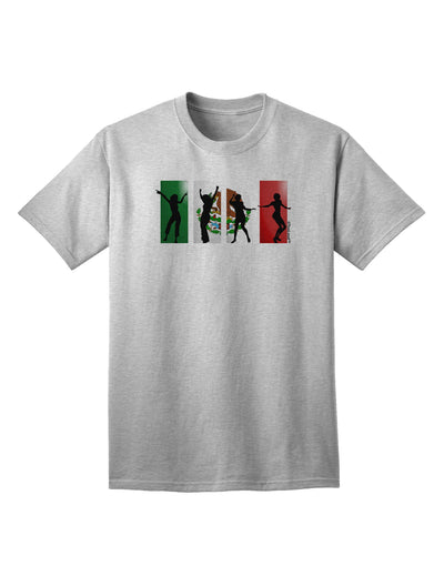 Authentic Mexican Flag - Vibrant Dancing Silhouettes Adult T-Shirt by TooLoud-Mens T-shirts-TooLoud-AshGray-Small-Davson Sales