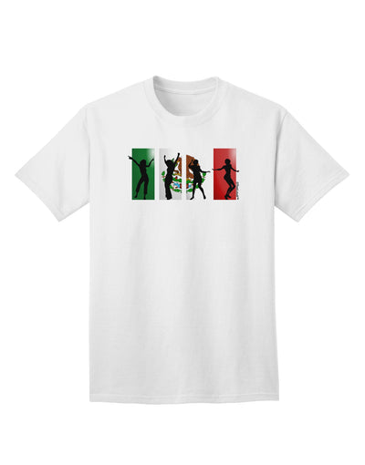 Authentic Mexican Flag - Vibrant Dancing Silhouettes Adult T-Shirt by TooLoud-Mens T-shirts-TooLoud-White-Small-Davson Sales