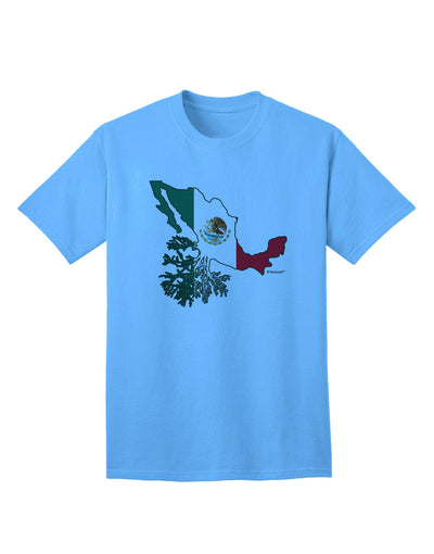 Authentic Mexican Heritage: Mexico Outline Mexican Flag Adult T-Shirt by TooLoud-Mens T-shirts-TooLoud-Aquatic-Blue-Small-Davson Sales