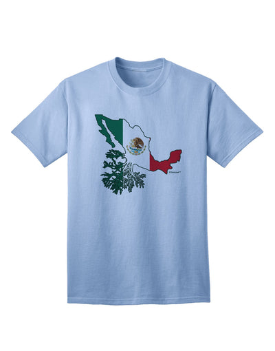 Authentic Mexican Heritage: Mexico Outline Mexican Flag Adult T-Shirt by TooLoud-Mens T-shirts-TooLoud-Light-Blue-Small-Davson Sales