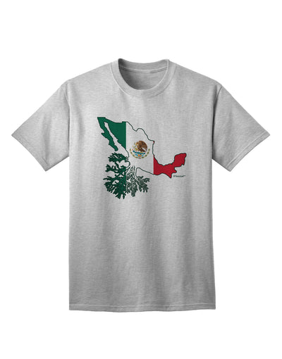 Authentic Mexican Heritage: Mexico Outline Mexican Flag Adult T-Shirt by TooLoud-Mens T-shirts-TooLoud-AshGray-Small-Davson Sales