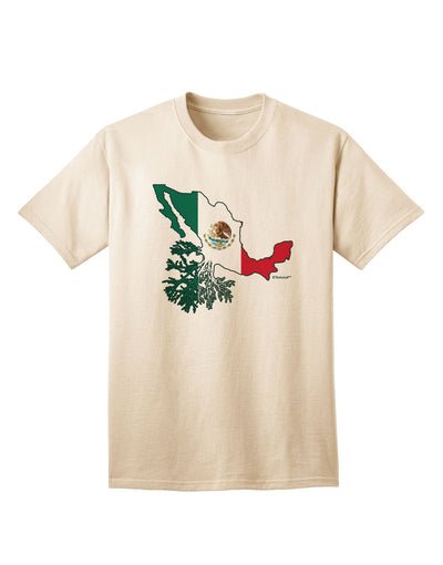 Authentic Mexican Heritage: Mexico Outline Mexican Flag Adult T-Shirt by TooLoud-Mens T-shirts-TooLoud-Natural-Small-Davson Sales