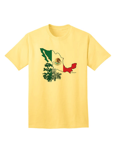 Authentic Mexican Heritage: Mexico Outline Mexican Flag Adult T-Shirt by TooLoud-Mens T-shirts-TooLoud-Yellow-Small-Davson Sales