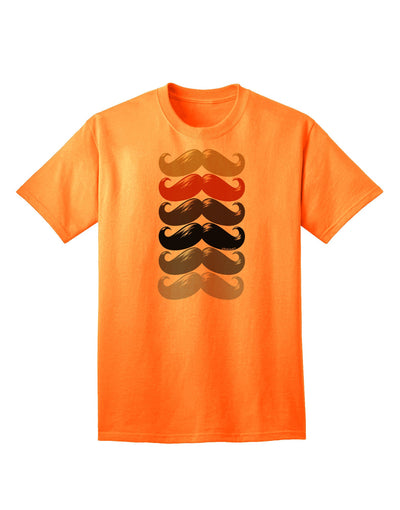 Authentic Natural Mustache Rainbow - Premium Adult T-Shirt Collection-Mens T-shirts-TooLoud-Neon-Orange-Small-Davson Sales