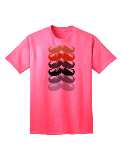 Authentic Natural Mustache Rainbow - Premium Adult T-Shirt Collection-Mens T-shirts-TooLoud-Neon-Pink-Small-Davson Sales