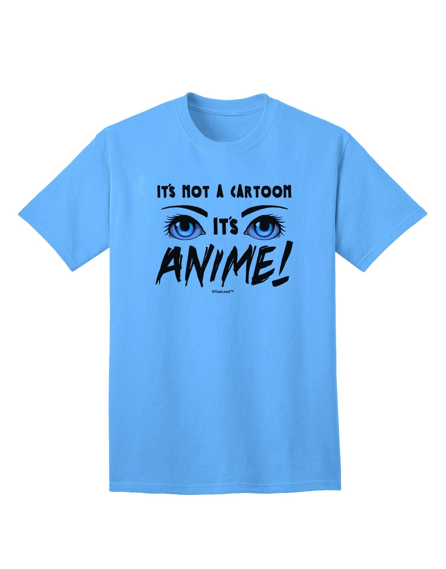 Authentic 'Not A Cartoon' Eyes Blue Adult T-Shirt - Premium Quality-Mens T-shirts-TooLoud-Aquatic-Blue-Small-Davson Sales