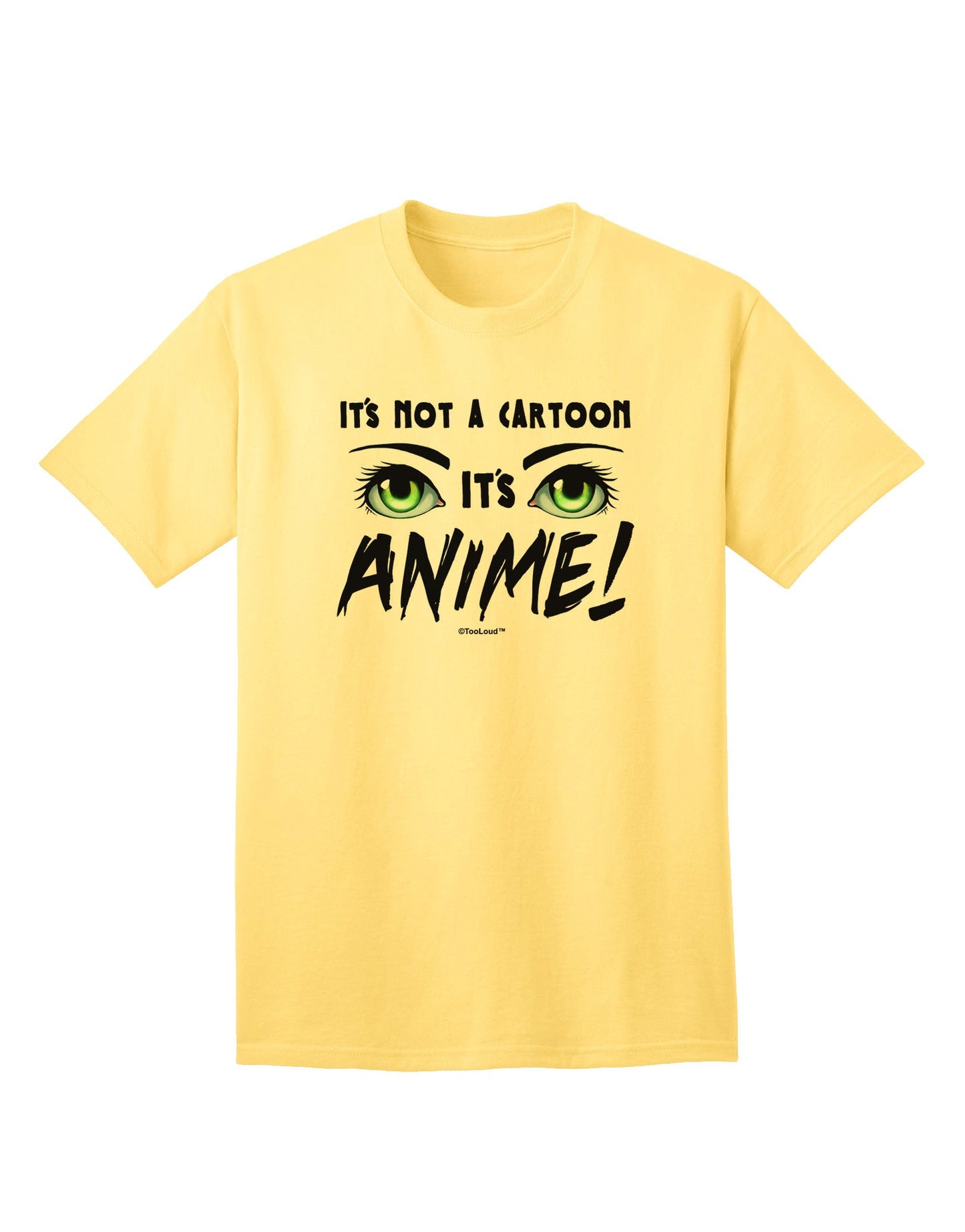 Authentic 'Not A Cartoon' Eyes Green Adult T-Shirt - Premium Quality-Mens T-shirts-TooLoud-Yellow-Small-Davson Sales