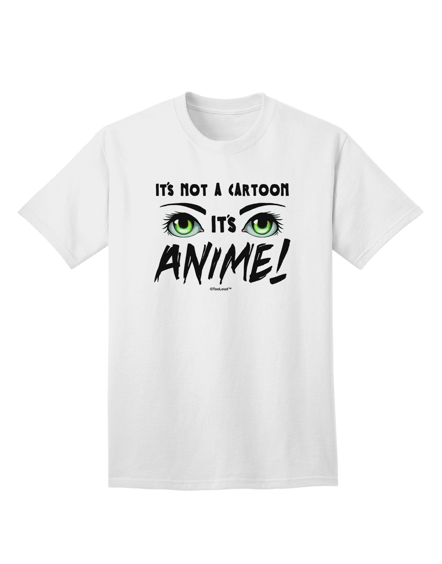 Authentic 'Not A Cartoon' Eyes Green Adult T-Shirt - Premium Quality-Mens T-shirts-TooLoud-White-Small-Davson Sales
