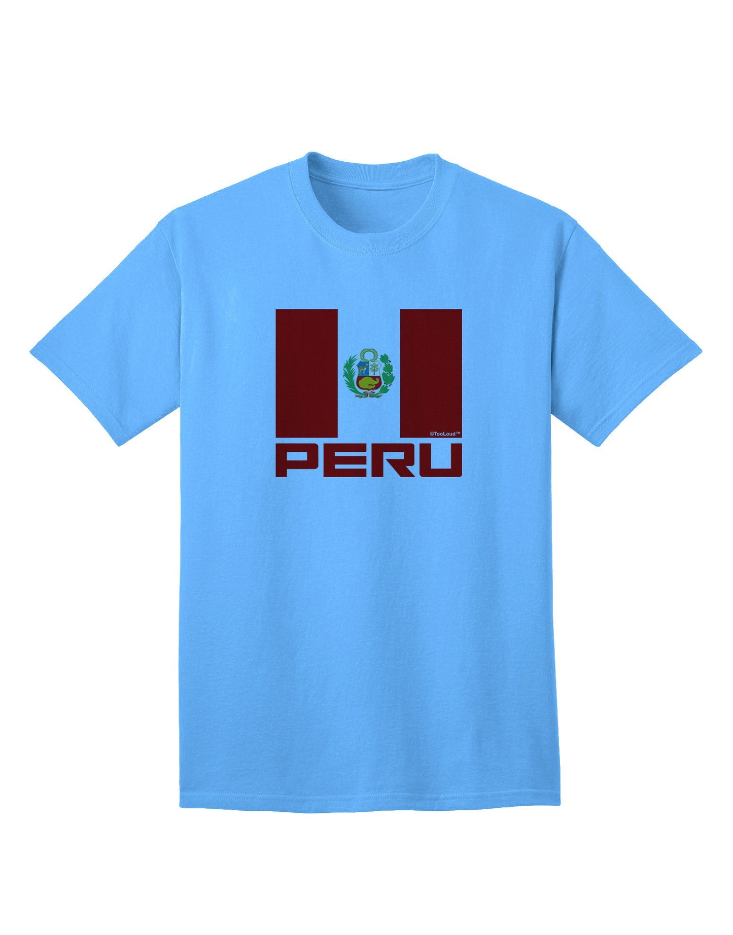 Authentic Peru Flag Adult T-Shirt - Premium Quality-Mens T-shirts-TooLoud-Aquatic-Blue-Small-Davson Sales
